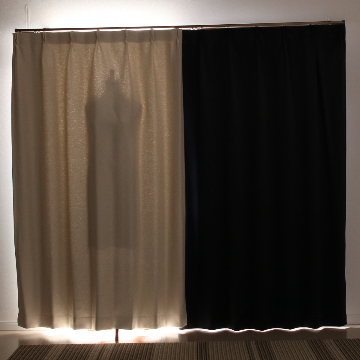 【遮光性ドレープカーテン】ピュリー防炎ホワイト　巾100×丈150cm　2枚組