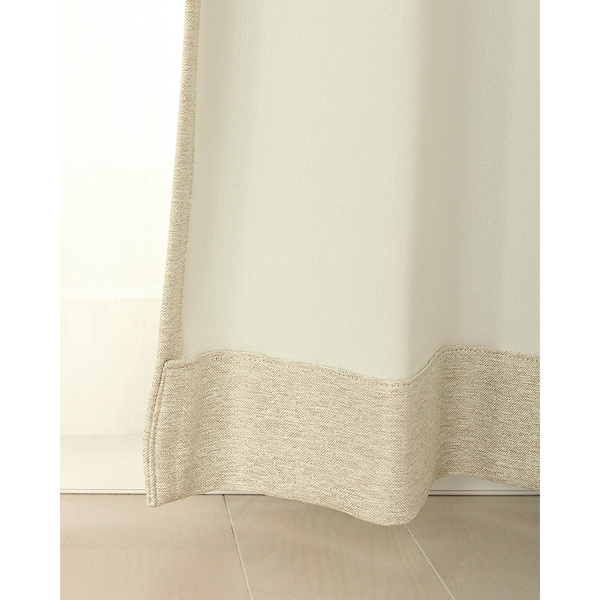 【1級遮光ドレープカーテン】ピュリー防炎アイボリー　巾100×丈200cm　2枚組