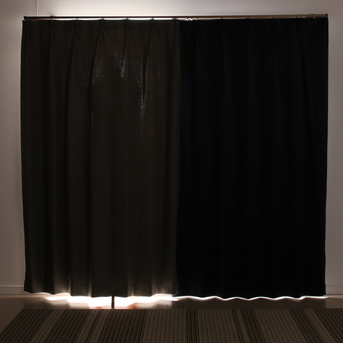 【1級遮光ドレープカーテン】ピュリー防炎ブラウン　巾100×丈150cm　2枚組