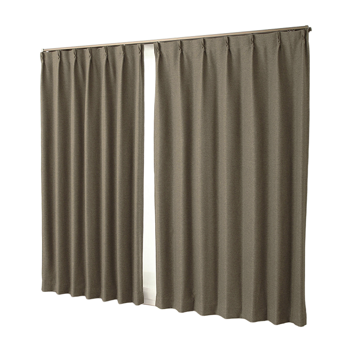 【1級遮光ドレープカーテン】ピュリー防炎ブラウン　巾100×丈195cm　2枚組
