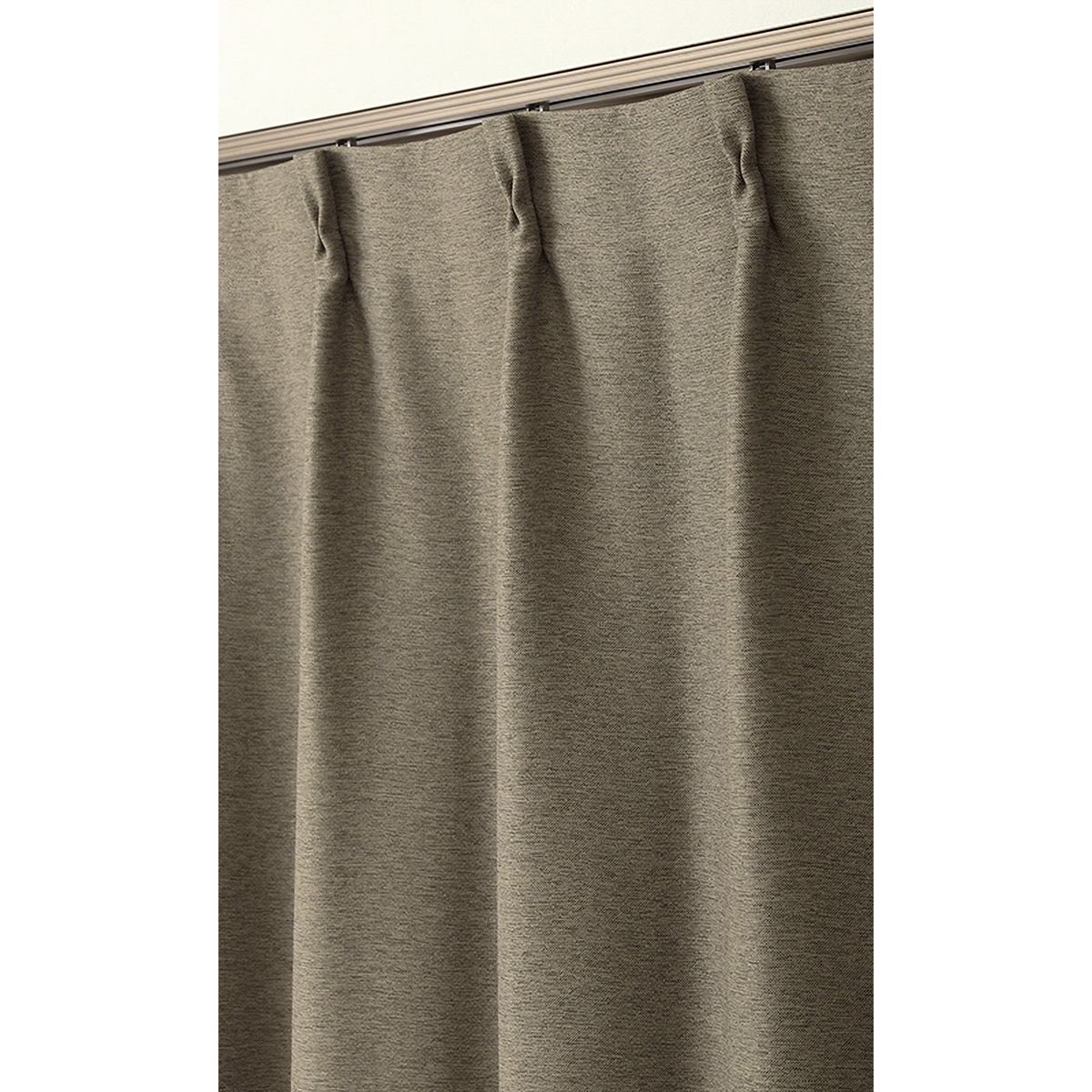 【1級遮光ドレープカーテン】ピュリー防炎ブラウン　巾100×丈210cm　2枚組