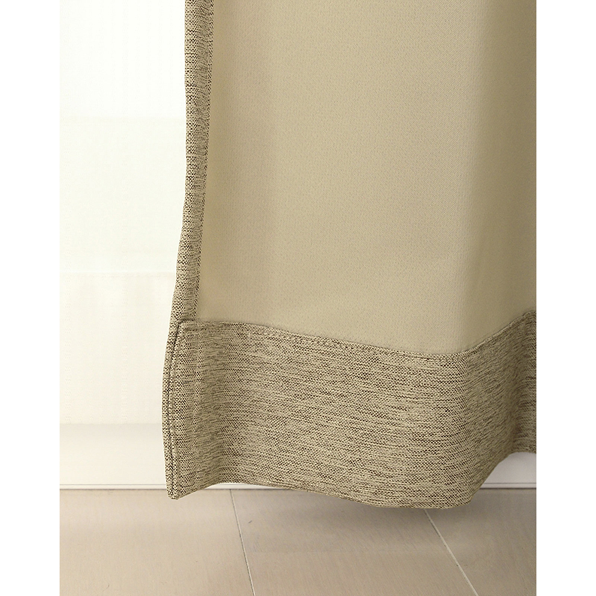 【1級遮光ドレープカーテン】ピュリー防炎ベージュ　巾100×丈200cm　2枚組