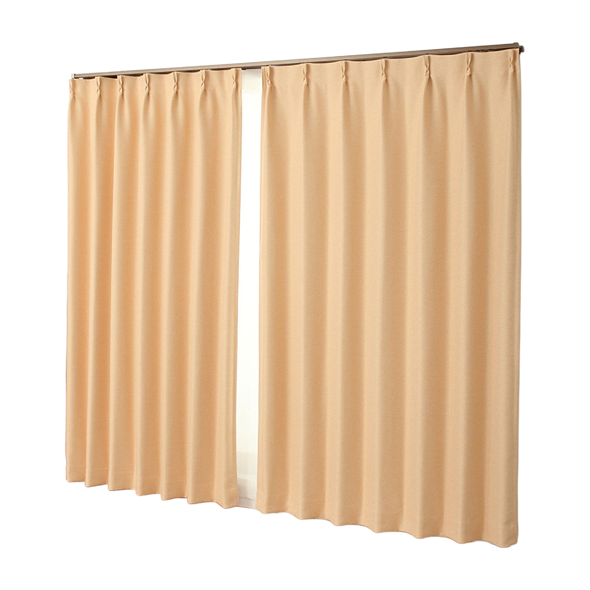 【1級遮光ドレープカーテン】ピュリー防炎オレンジ　巾100×丈150cm　2枚組