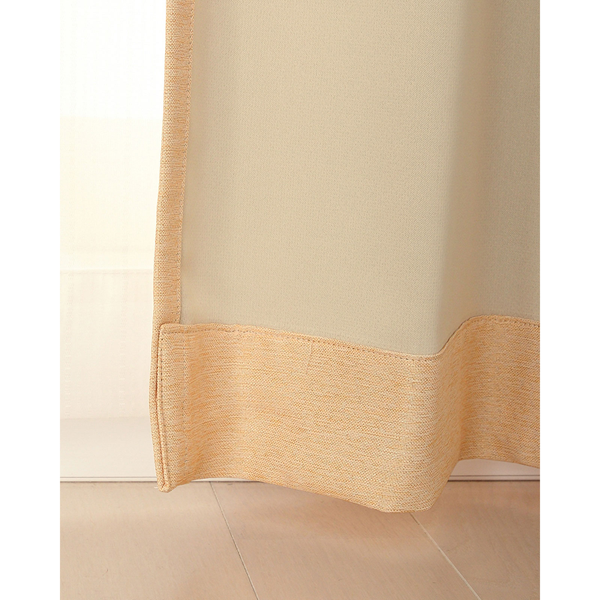 【1級遮光ドレープカーテン】ピュリー防炎オレンジ　巾100×丈185cm　2枚組