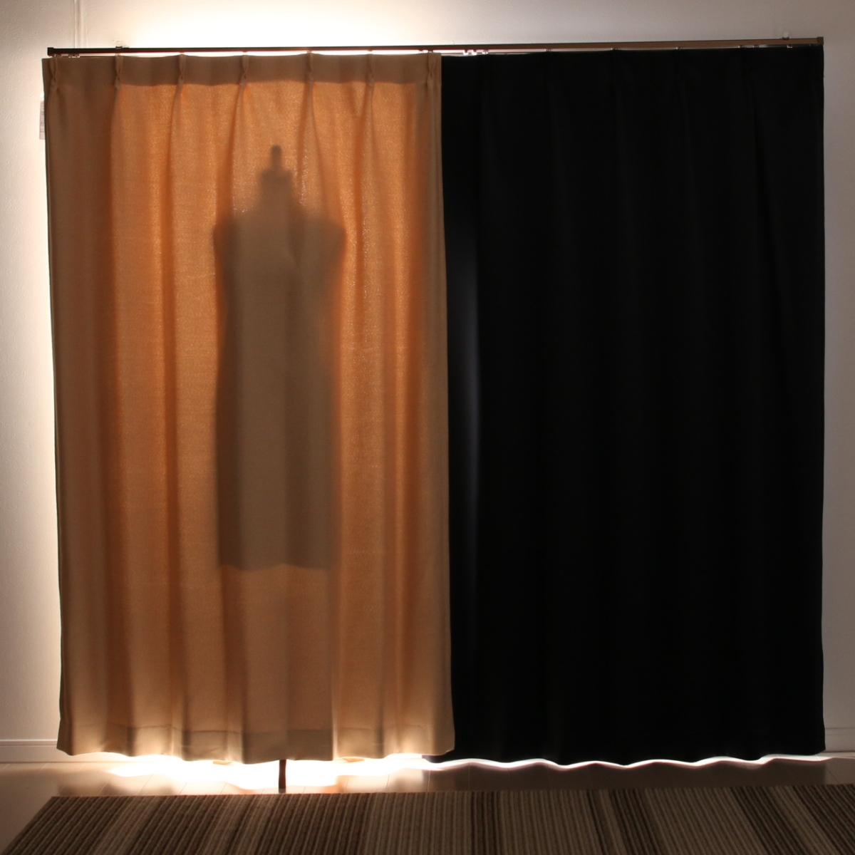 【1級遮光ドレープカーテン】ピュリー防炎オレンジ　巾100×丈195cm　2枚組