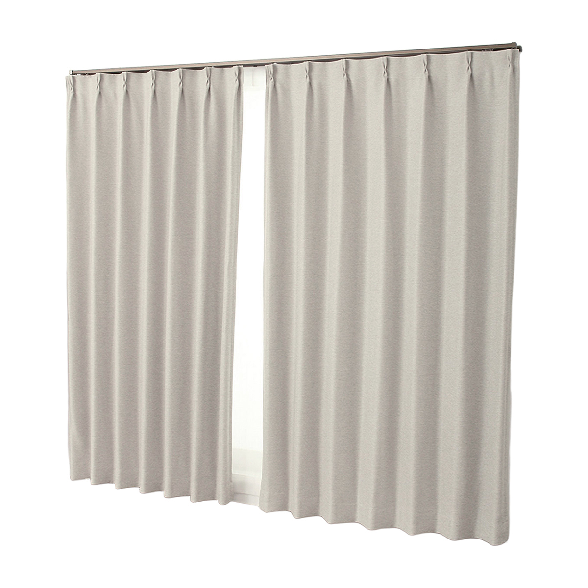 【遮光性ドレープカーテン】ピュリー防炎ライトグレー　巾100×丈185cm　2枚組
