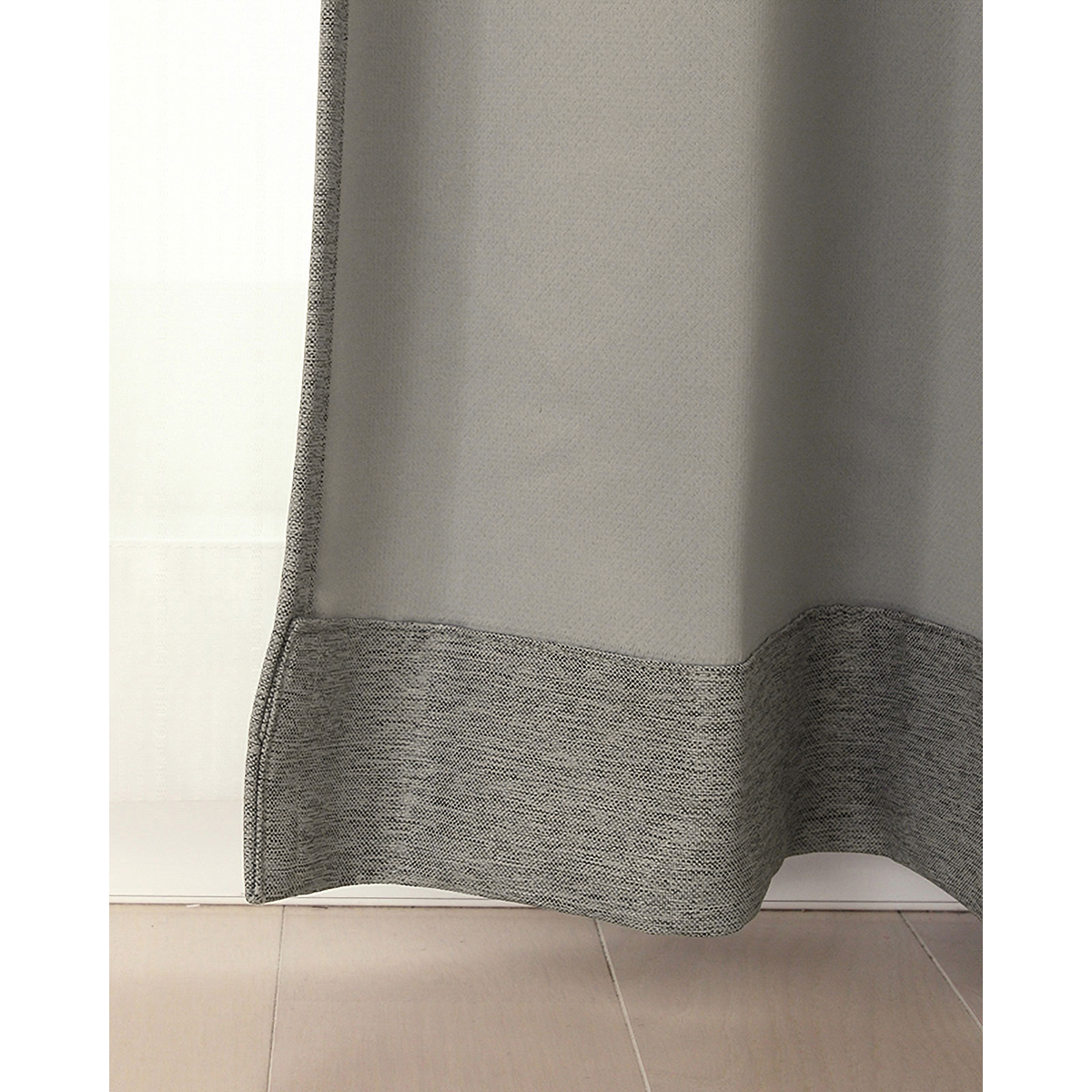 【1級遮光ドレープカーテン】ピュリー防炎グレー　巾100×丈135cm　2枚組