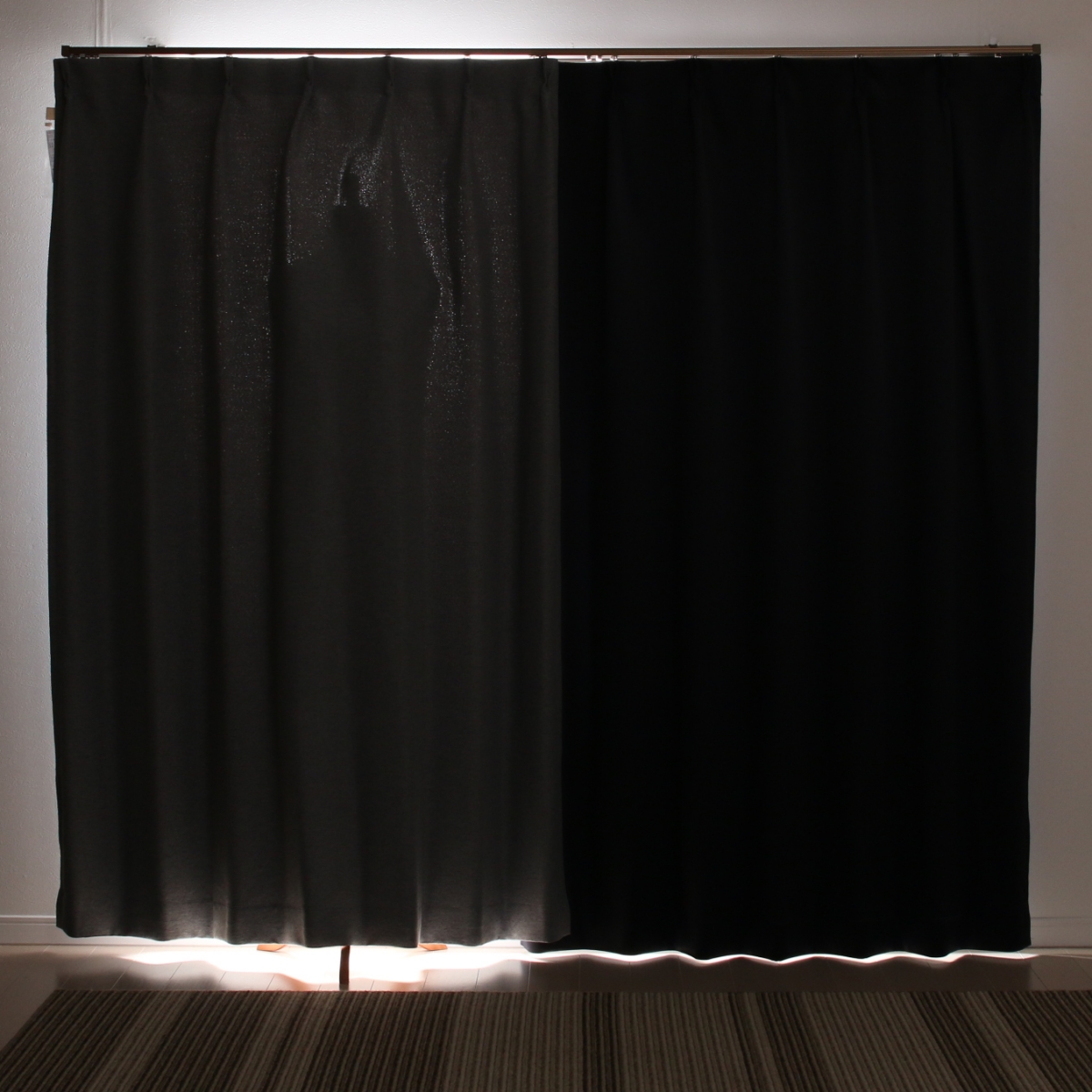 【1級遮光ドレープカーテン】ピュリー防炎グレー　巾100×丈178cm　2枚組