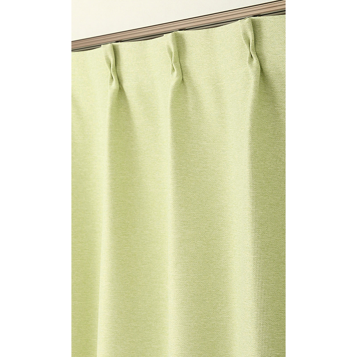 【1級遮光ドレープカーテン】ピュリー防炎ライトグリーン　巾100×丈178cm　2枚組