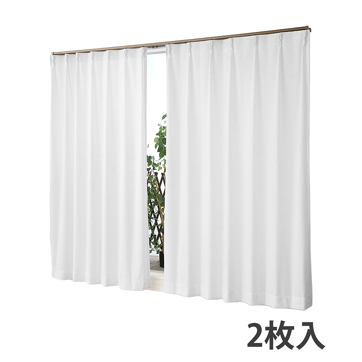 【遮熱レースカーテン】ルーキーＷＨ　巾100×丈103cm　2枚組