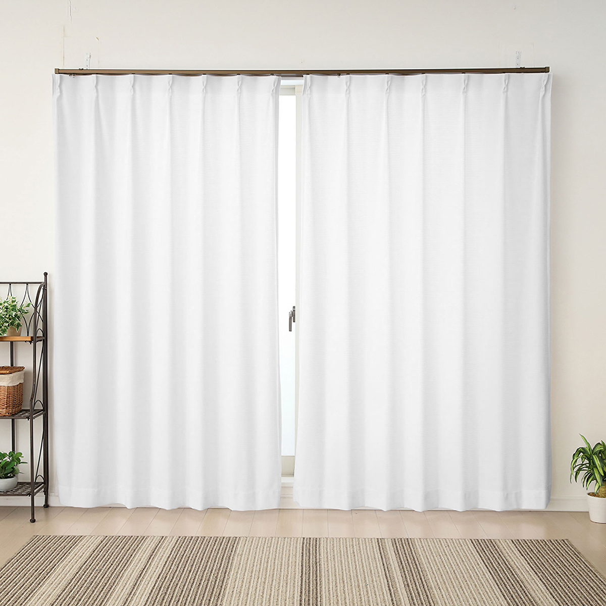 【遮熱レースカーテン】ルーキーＷＨ　巾100×丈228cm　2枚組