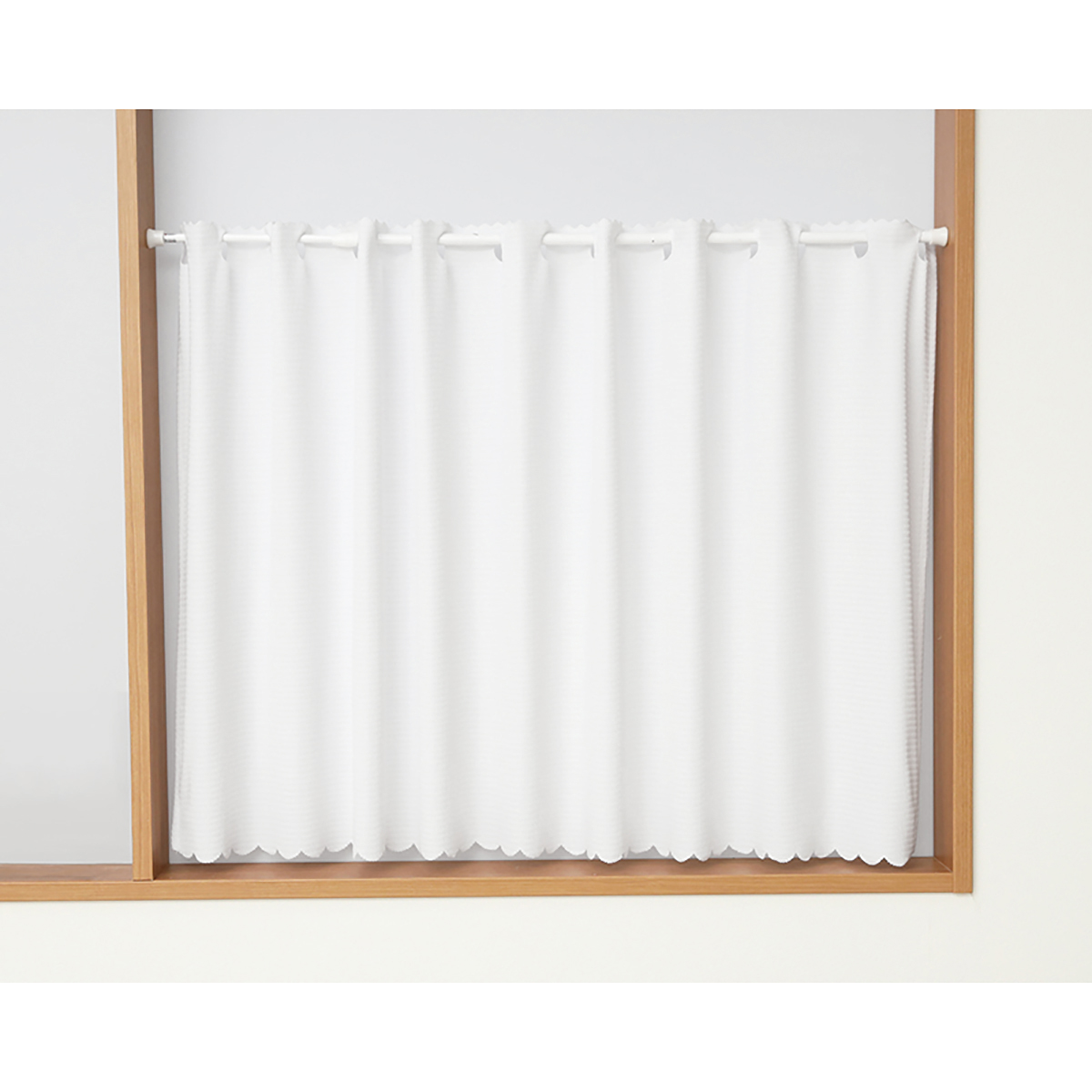 【カフェカーテン】ルーキーカフェＷＨ　巾145×丈90cm
