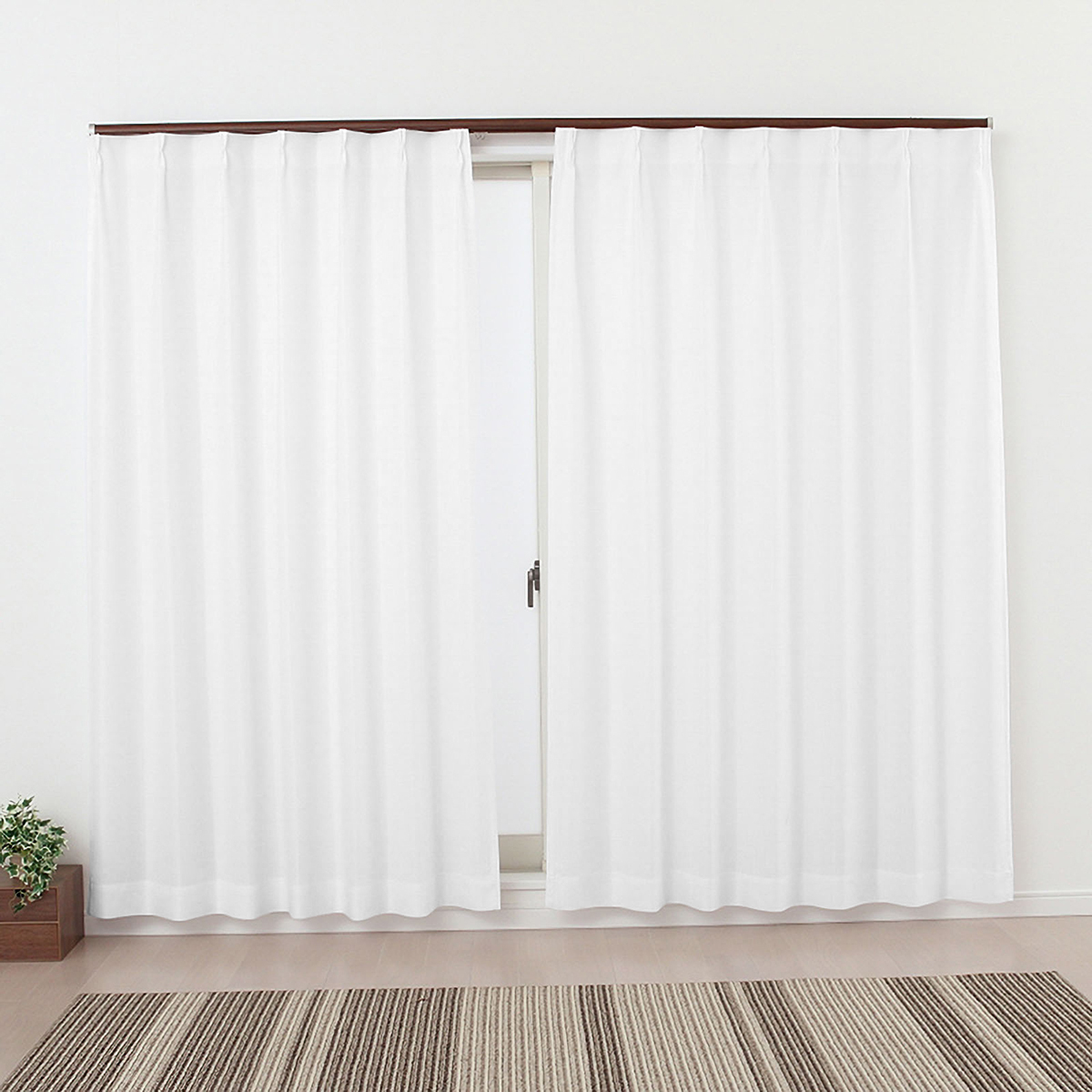 【遮熱レースカーテン】マルシーＷＨ　巾100×丈148cm　2枚組