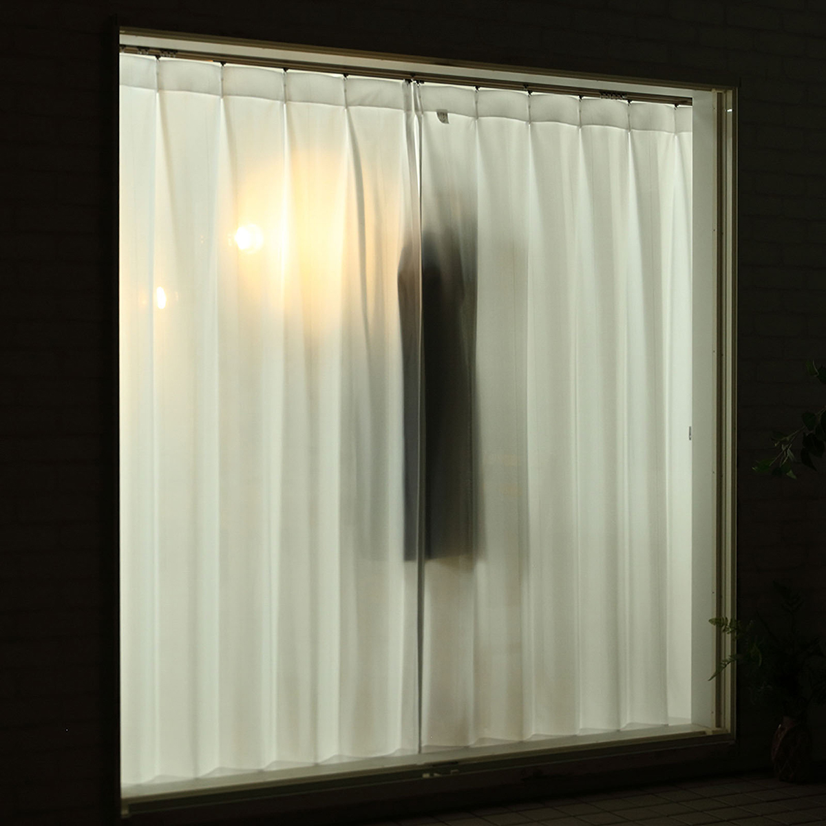 【遮熱レースカーテン】マルシーＷＨ　巾100×丈218cm　2枚組