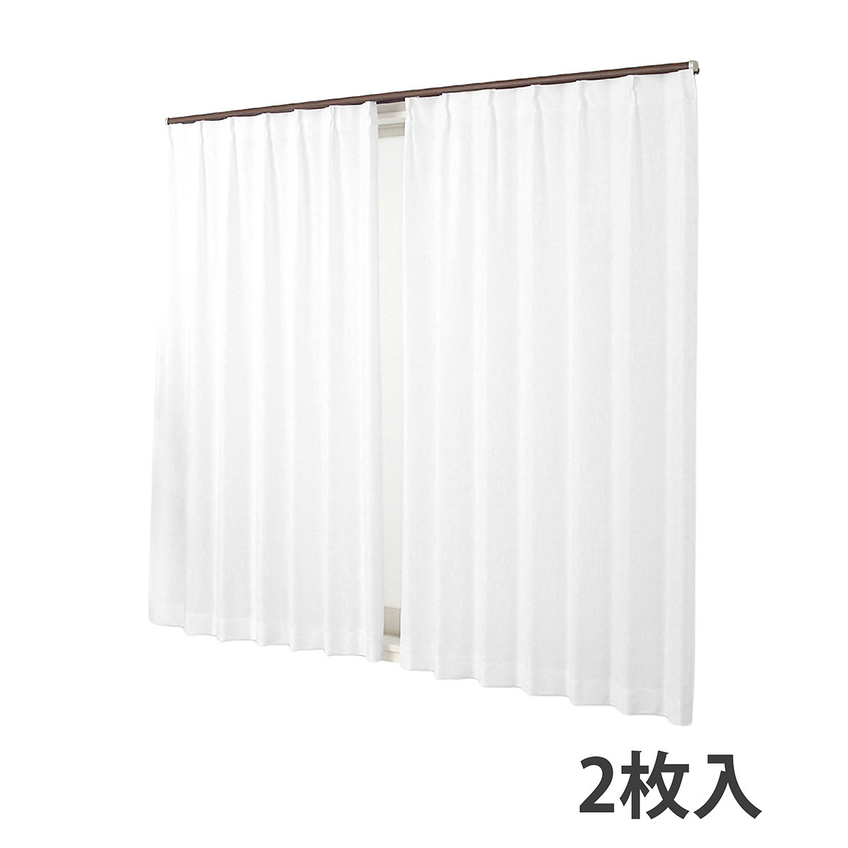 【遮熱レースカーテン】コリンＷＨ　巾100×丈183cm　2枚組