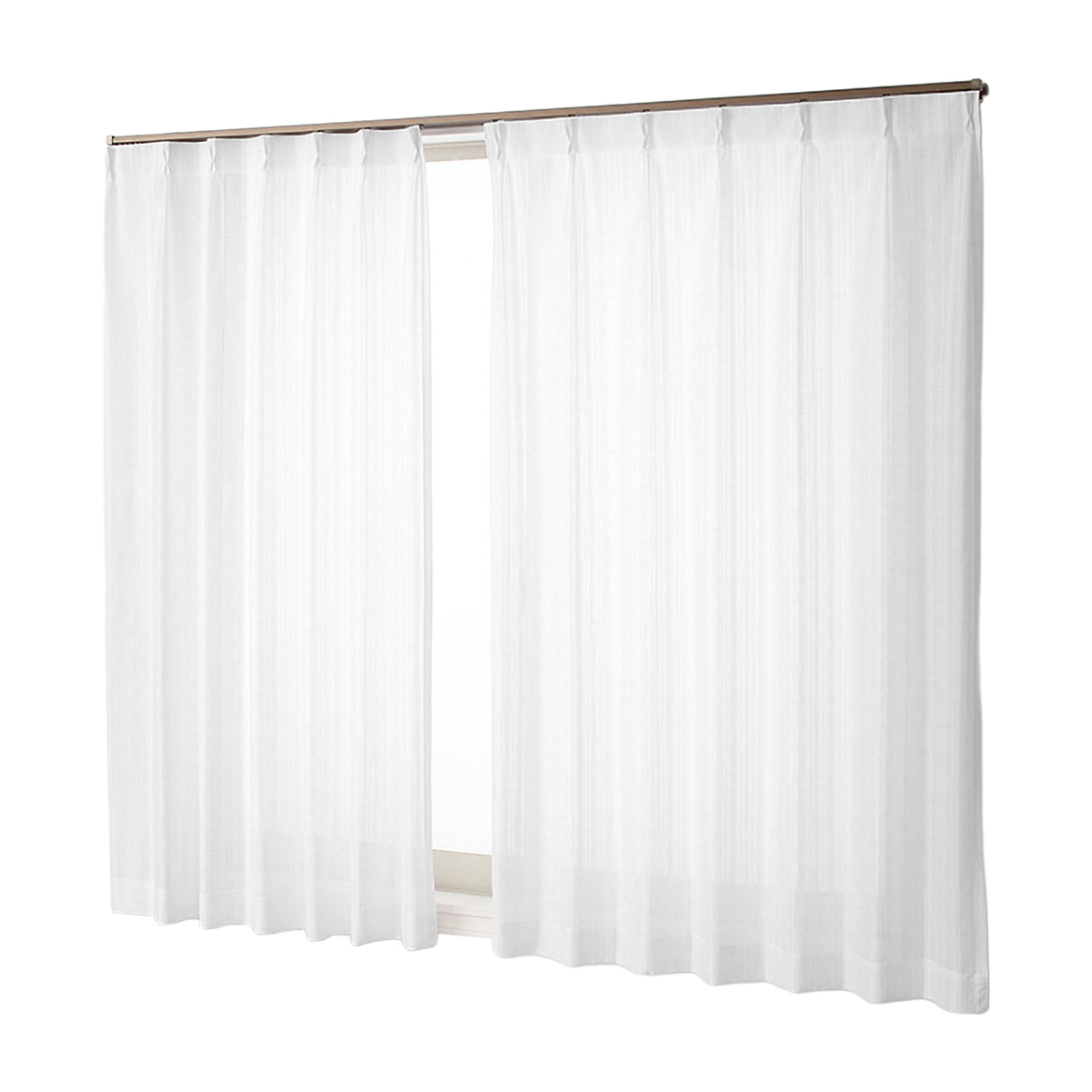 【防炎レースカーテン】ガース防炎ＷＨ　巾100×丈198cm　2枚組