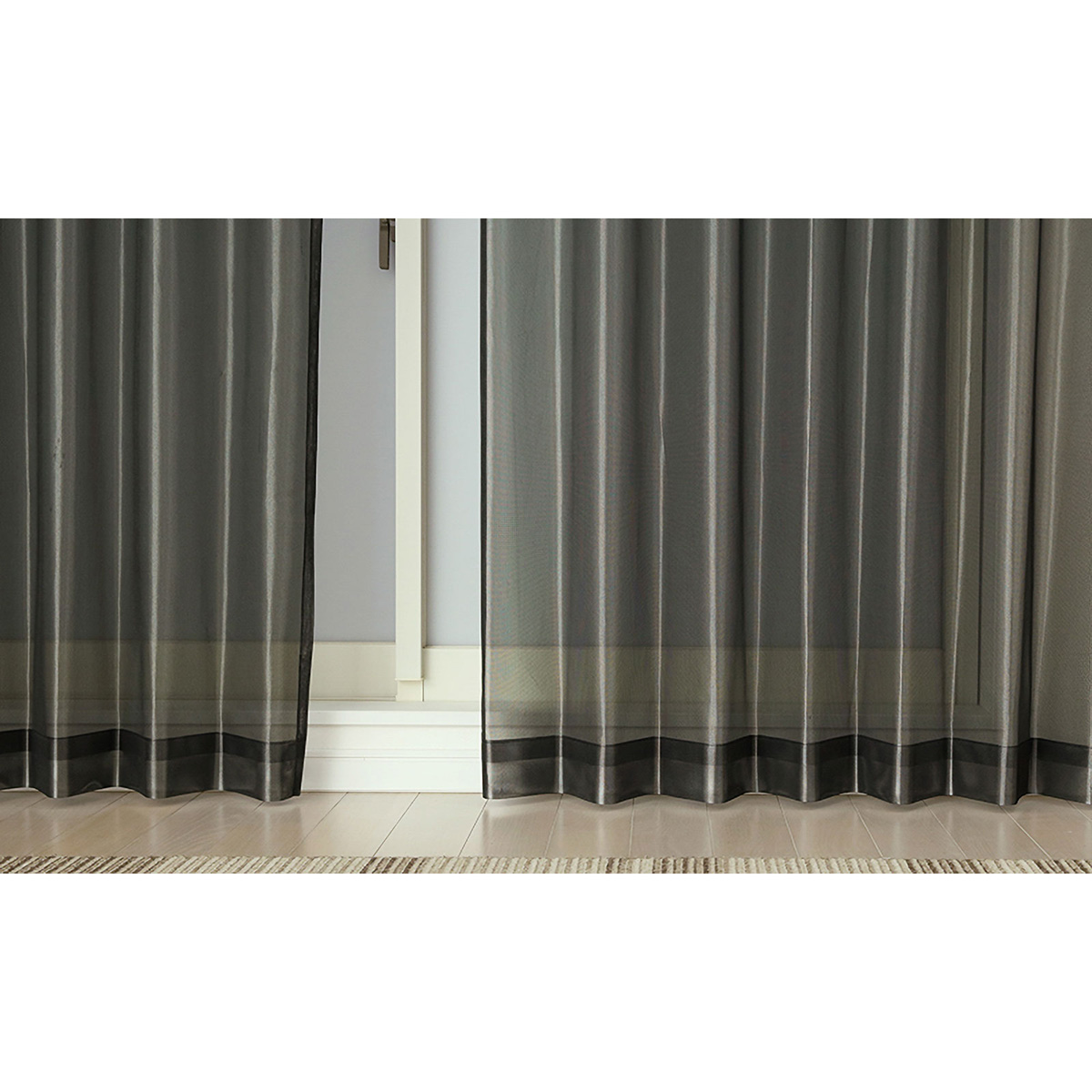 【マジックミラーレースカーテン】ソフサンＢＫ　巾100×丈198cm　2枚組