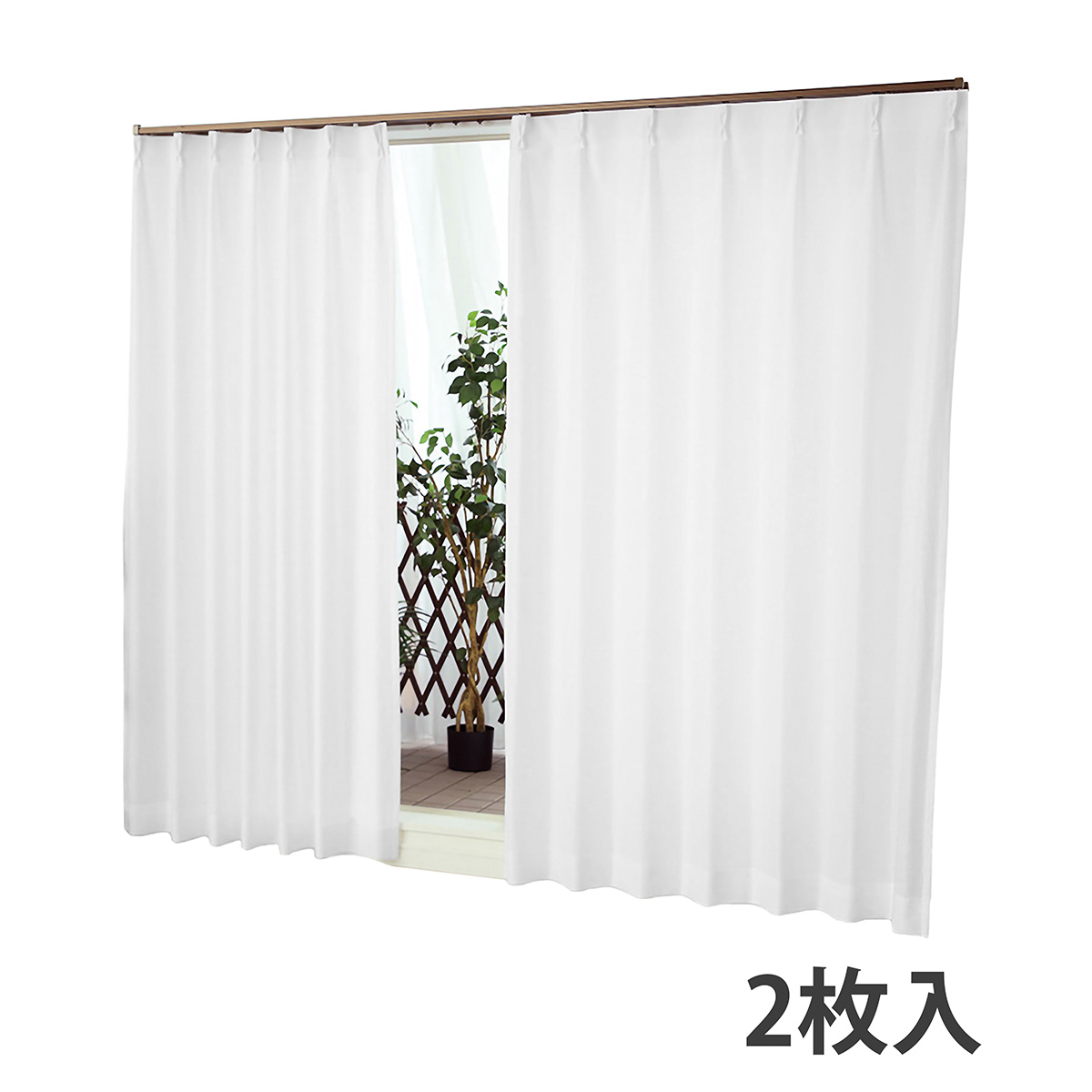 【遮熱レースカーテン】チーターＷＨ　巾100×丈108cm　2枚組