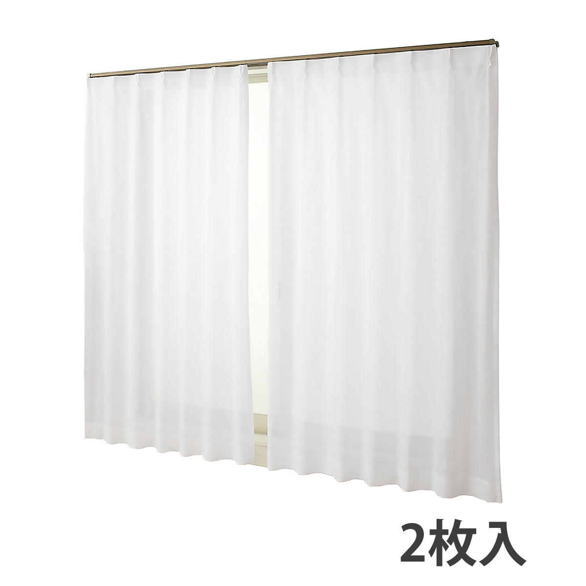 【遮熱防炎レースカーテン】デニス防炎ＷＨ　巾100×丈176cm　2枚組