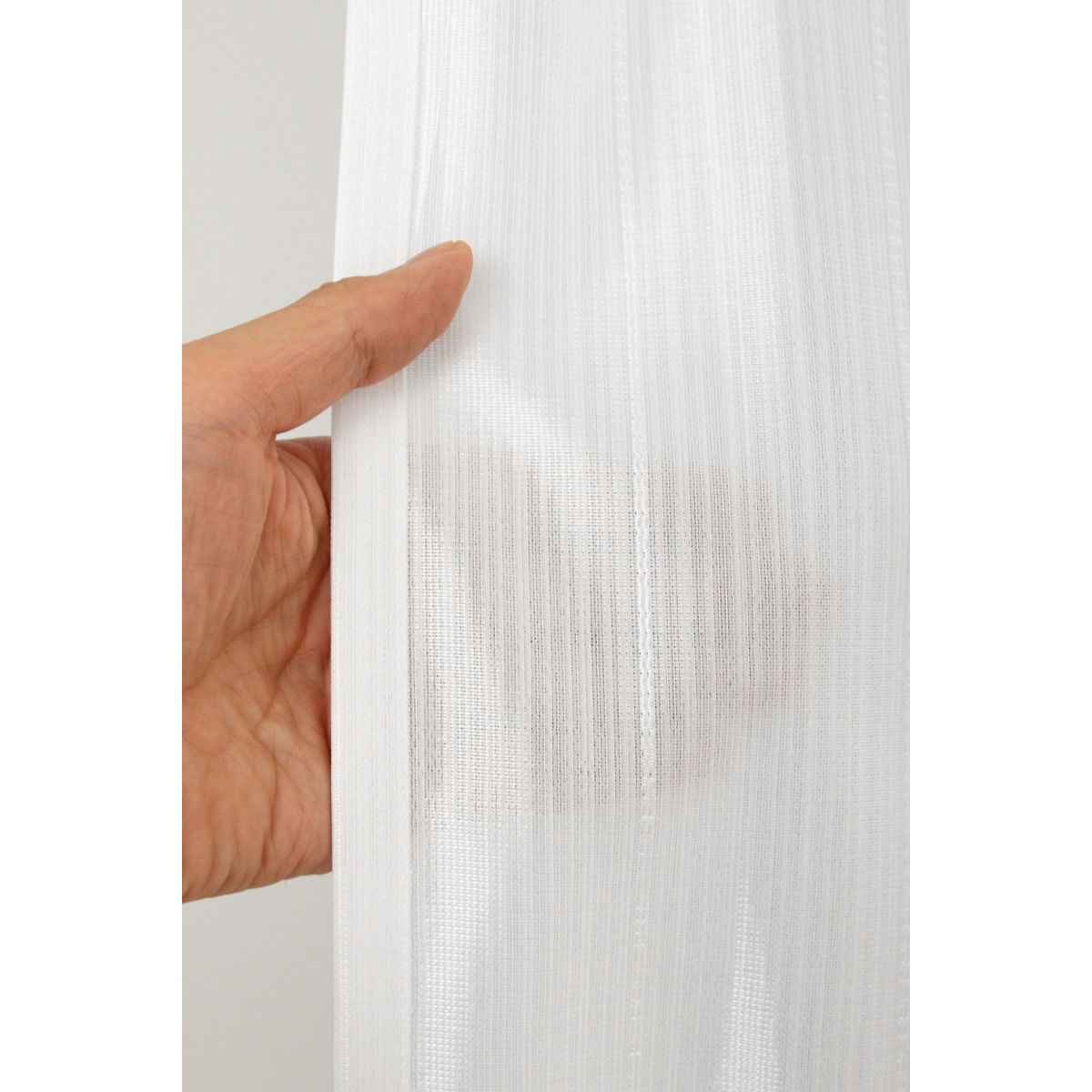 【2倍ヒダ防炎レースカーテン】ラッシュ防炎ホワイト　巾100×丈176cm　2枚組