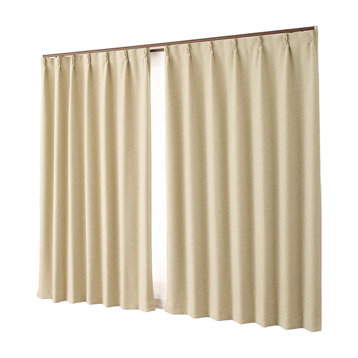 【1級遮光ドレープカーテン】ホッシュベージュ　巾100×丈178cm　2枚組