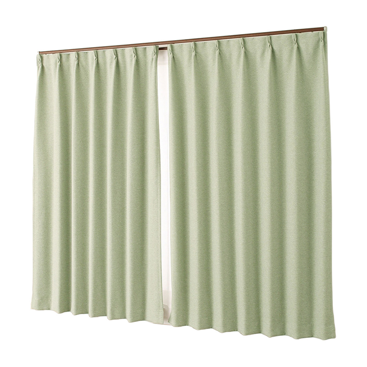 【1級遮光ドレープカーテン】ホッシュグリーン　巾100×丈135cm　2枚組