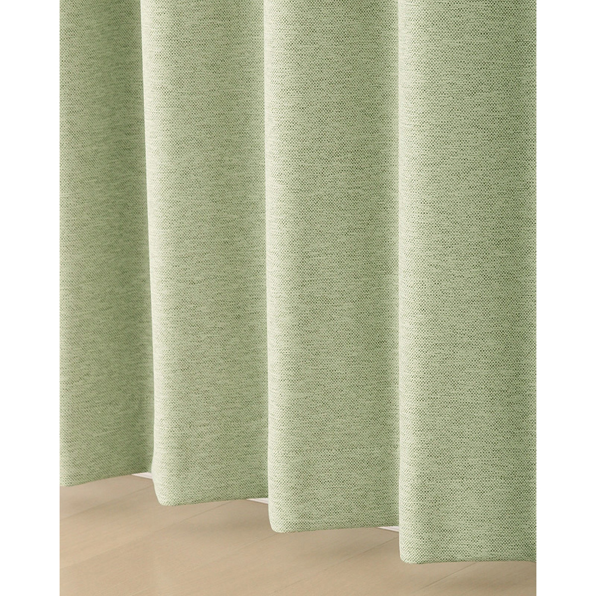 【1級遮光ドレープカーテン】ホッシュグリーン　巾100×丈178cm　2枚組