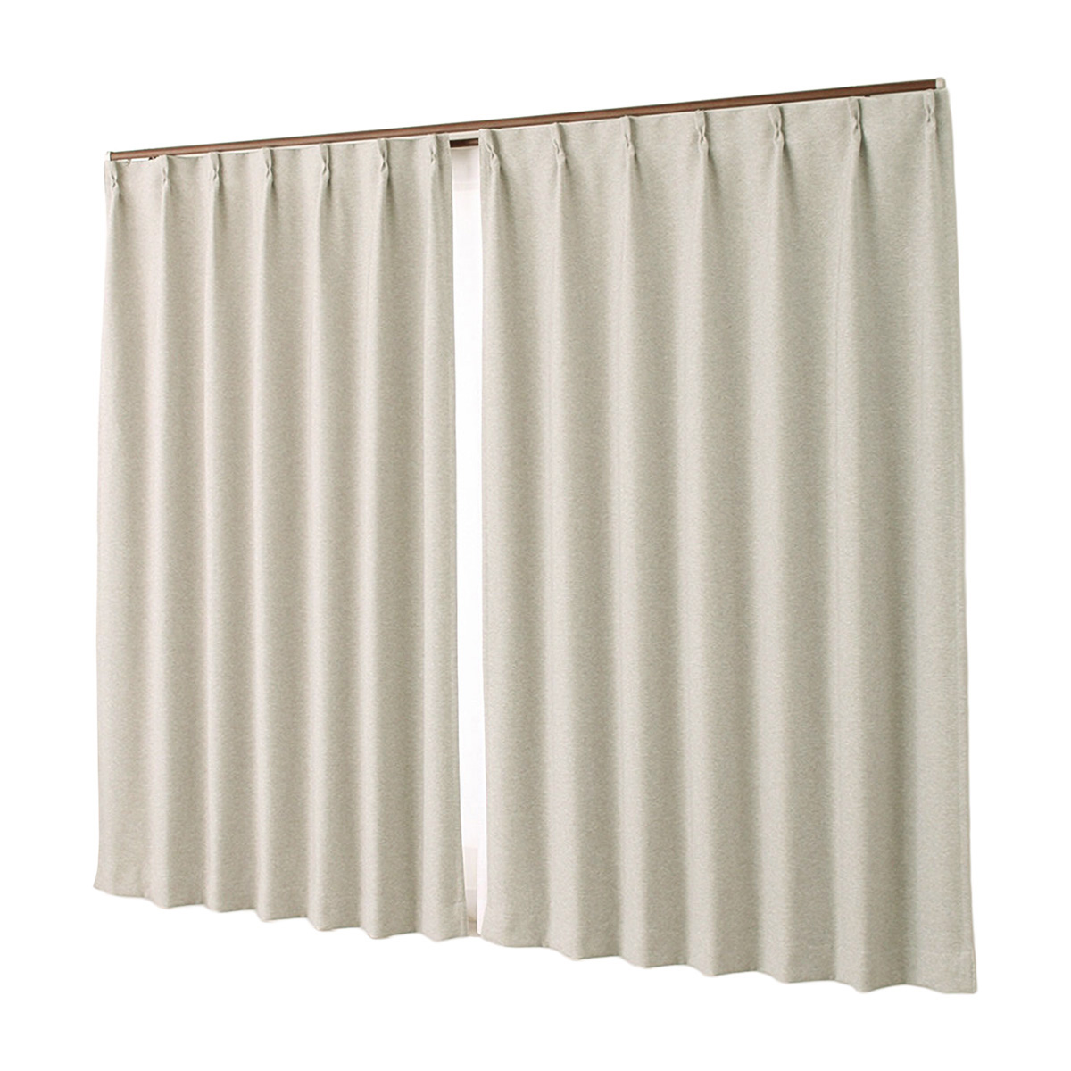 【1級遮光ドレープカーテン】ホッシュアイボリー　巾100×丈178cm　2枚組