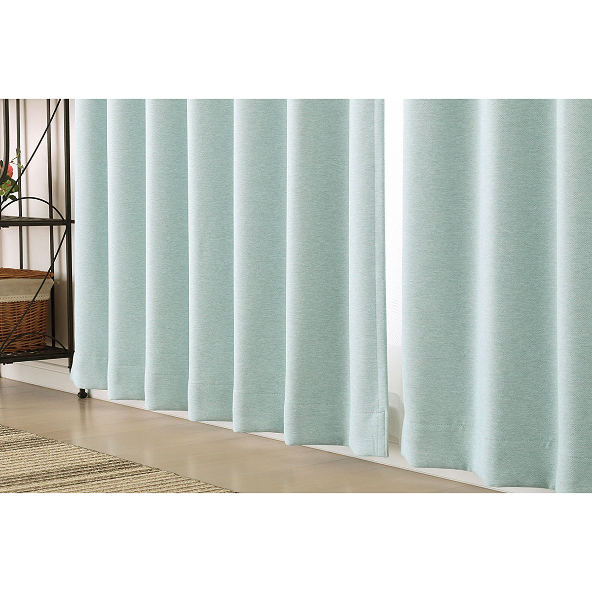 【1級遮光ドレープカーテン】ホッシュライトブルー　巾100×丈135cm　2枚組