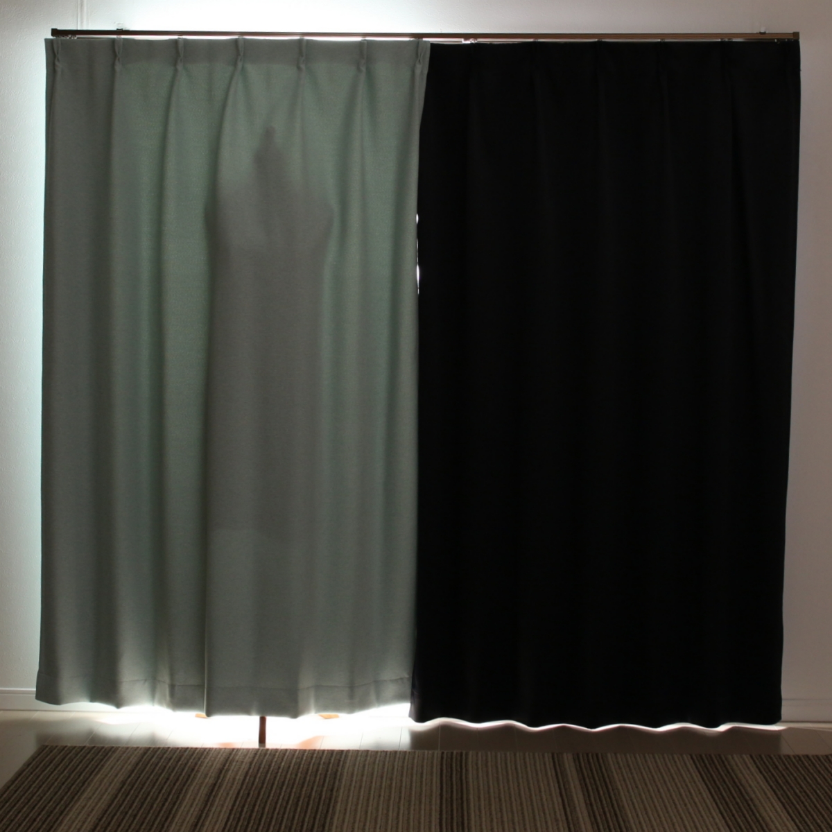 【1級遮光ドレープカーテン】ホッシュライトブルー　巾100×丈178cm　2枚組