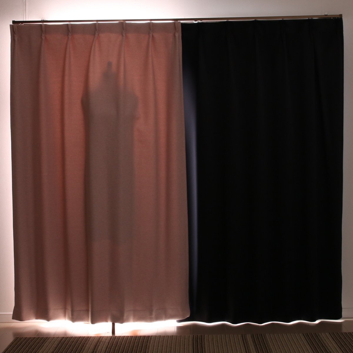 【1級遮光ドレープカーテン】ホッシュピンク　巾100×丈135cm　2枚組