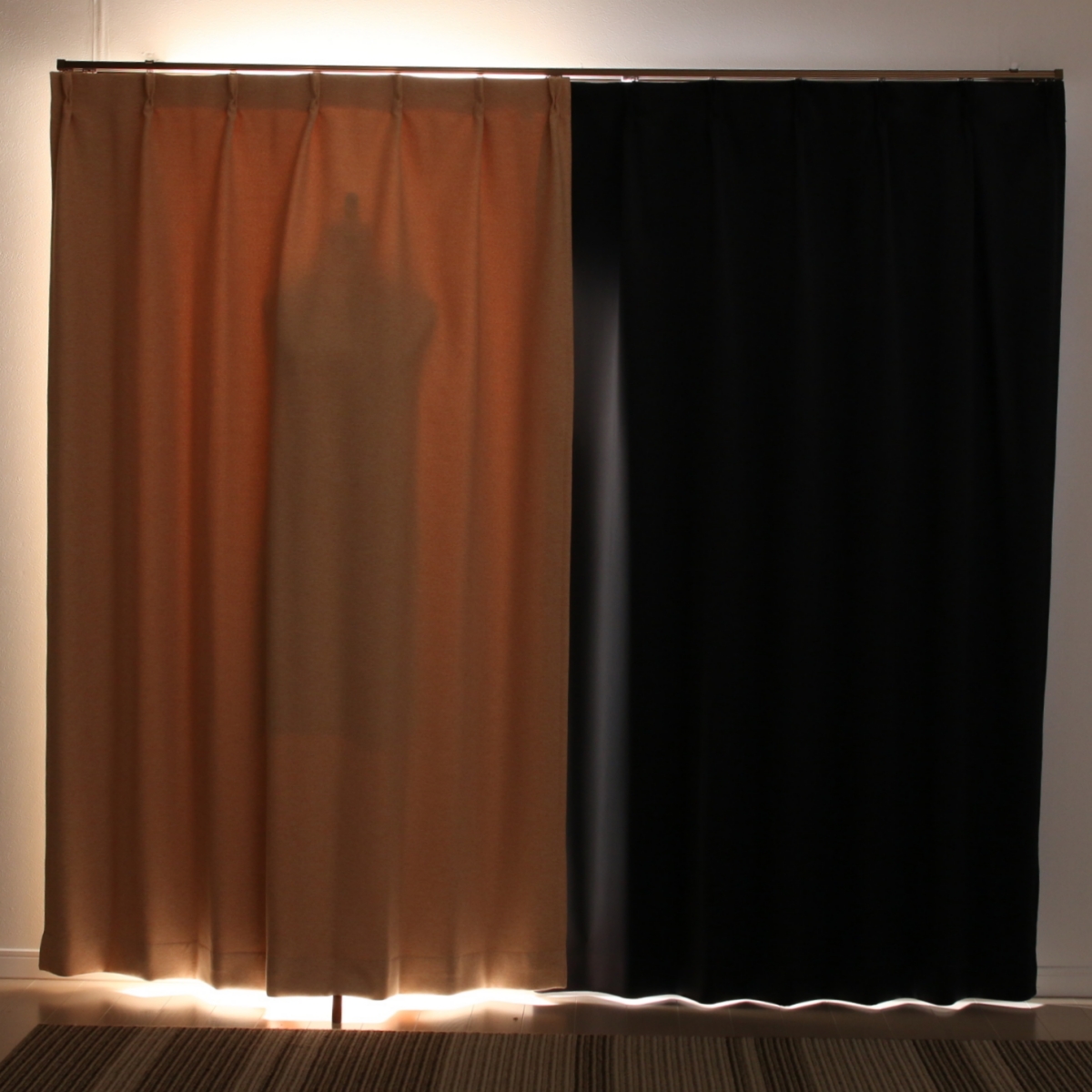 【1級遮光ドレープカーテン】ホッシュイエロー　巾100×丈135cm　2枚組