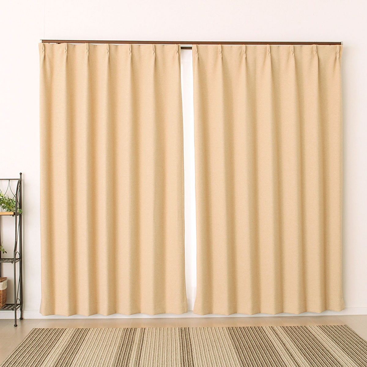 【1級遮光ドレープカーテン】ホッシュイエロー　巾100×丈200cm　2枚組