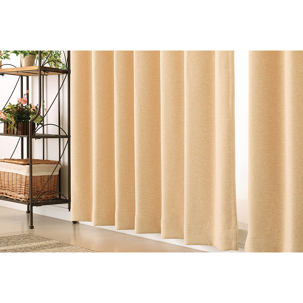 【1級遮光ドレープカーテン】ホッシュイエロー　巾100×丈200cm　2枚組