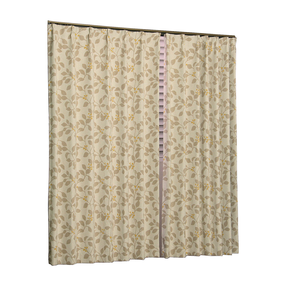 【1級遮光ドレープカーテン】ＰＳロレッタベージュ　巾100×丈135cm　2枚組