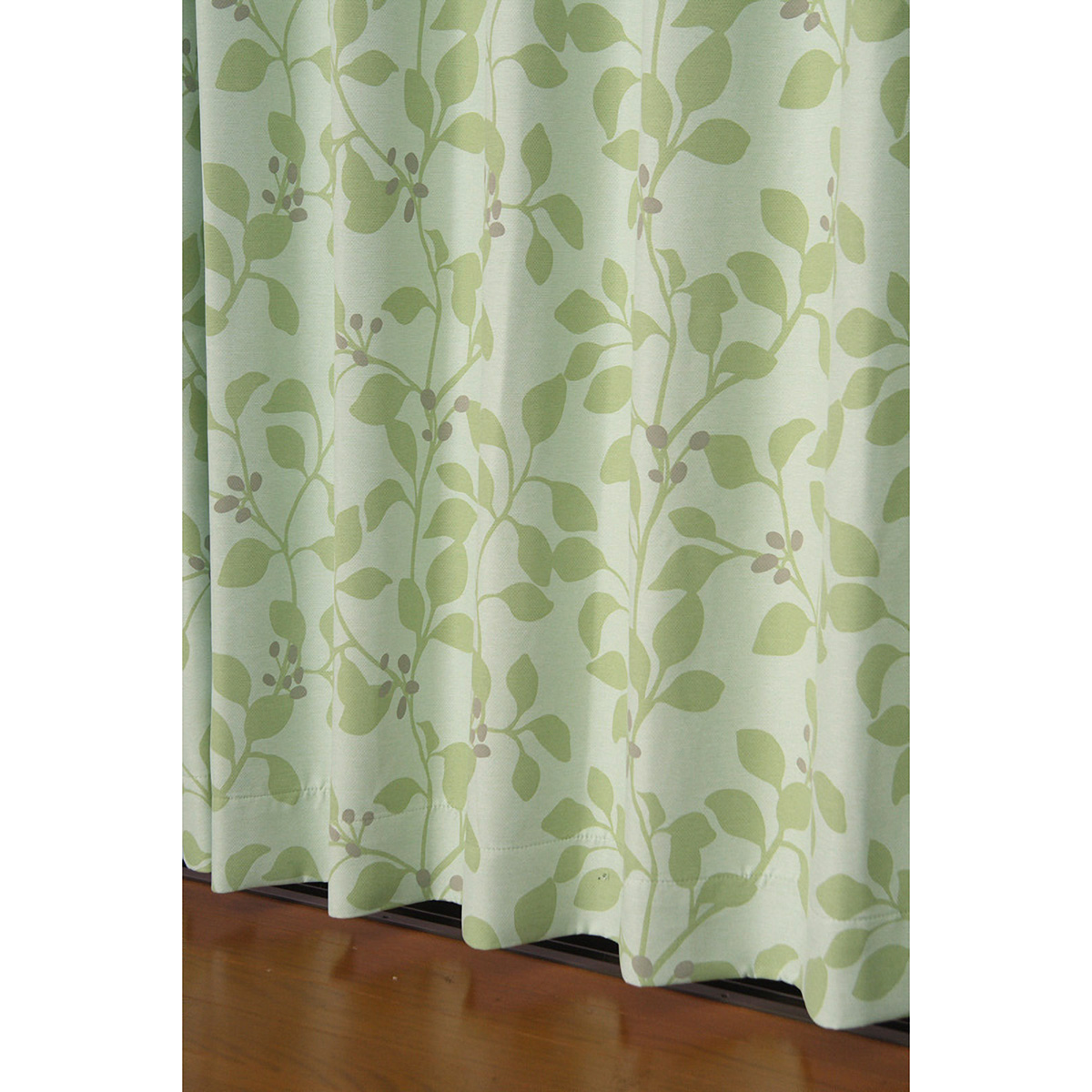 【1級遮光ドレープカーテン】ＰＳロレッタグリーン　巾100×丈135cm　2枚組