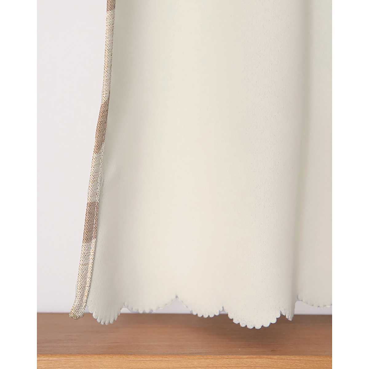 【1級遮光カフェカーテン】ロレッタカフェベージュ　巾140×丈70cm