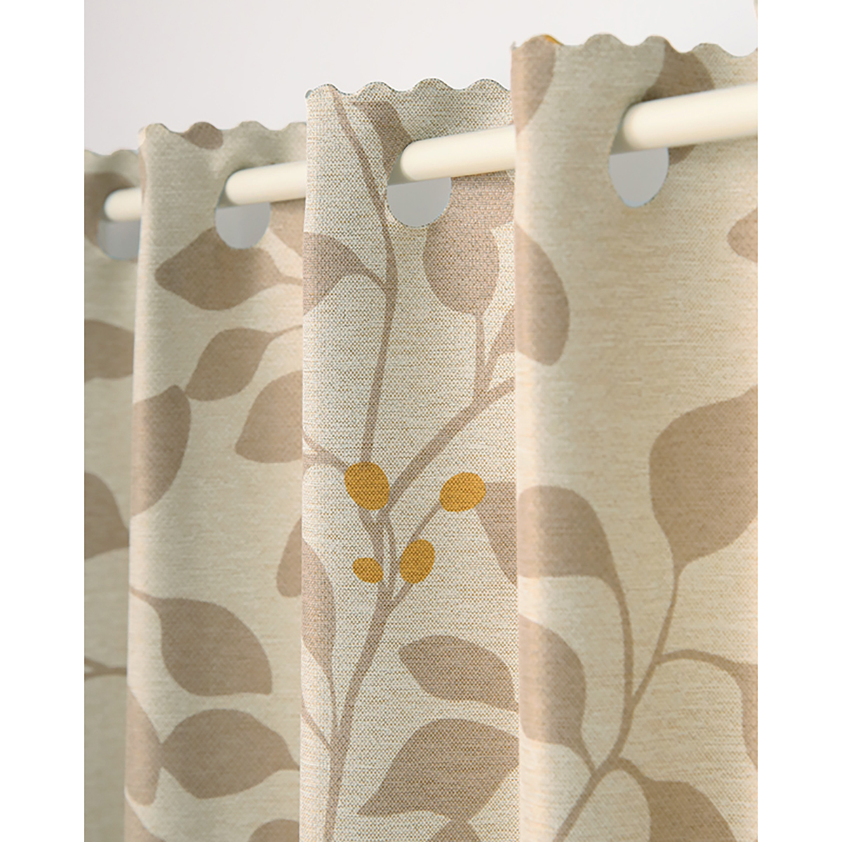 【1級遮光カフェカーテン】ロレッタカフェベージュ　巾140×丈90cm