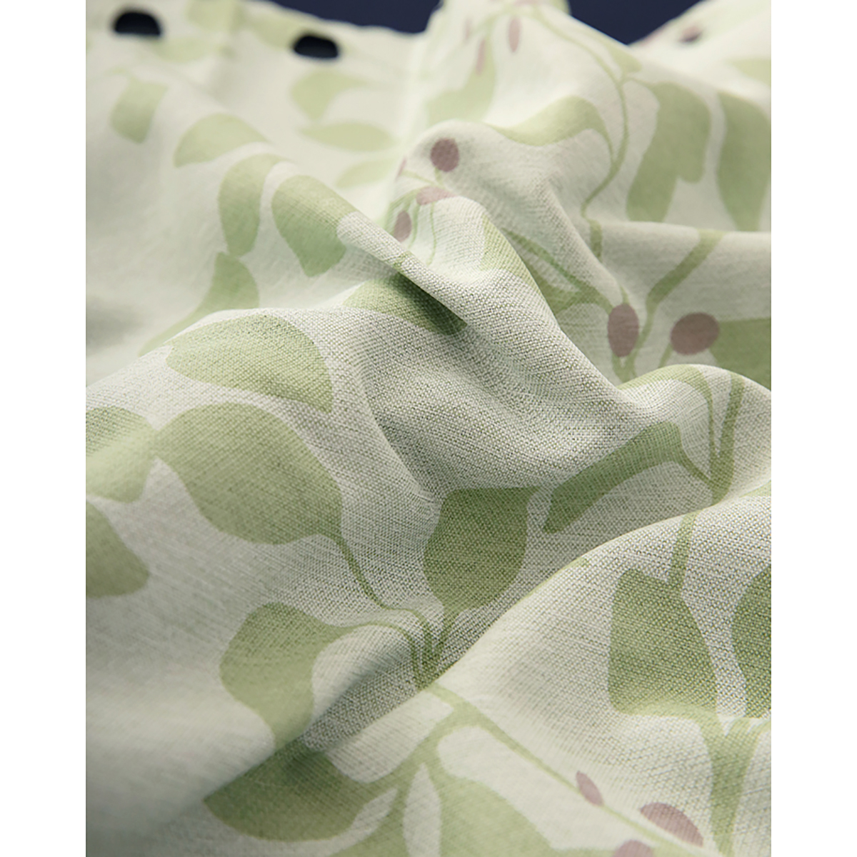 【1級遮光カフェカーテン】ロレッタカフェグリーン　巾140×丈70cm