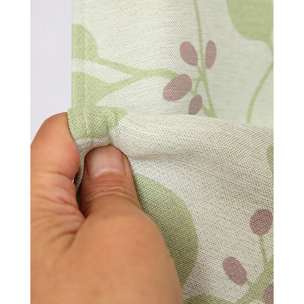 【1級遮光カフェカーテン】ロレッタカフェグリーン　巾140×丈70cm