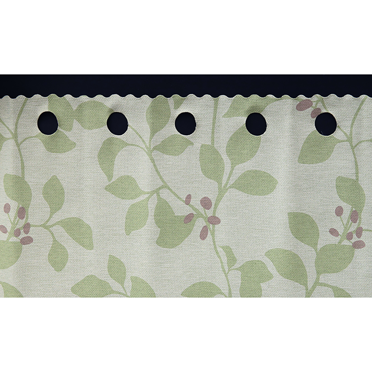 【1級遮光カフェカーテン】ロレッタカフェグリーン　巾140×丈90cm