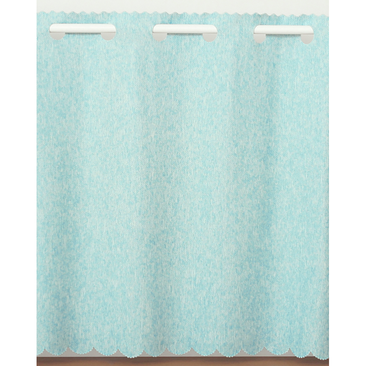 【1級遮光防炎カフェカーテン】ピュリー防炎カフェライトブルー　巾145×丈70cm