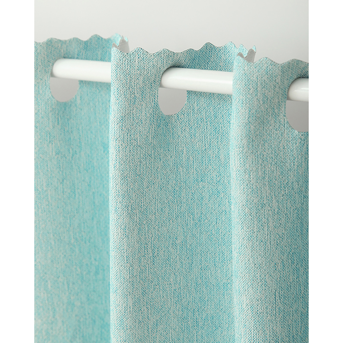 【1級遮光防炎カフェカーテン】ピュリー防炎カフェライトブルー　巾145×丈90cm