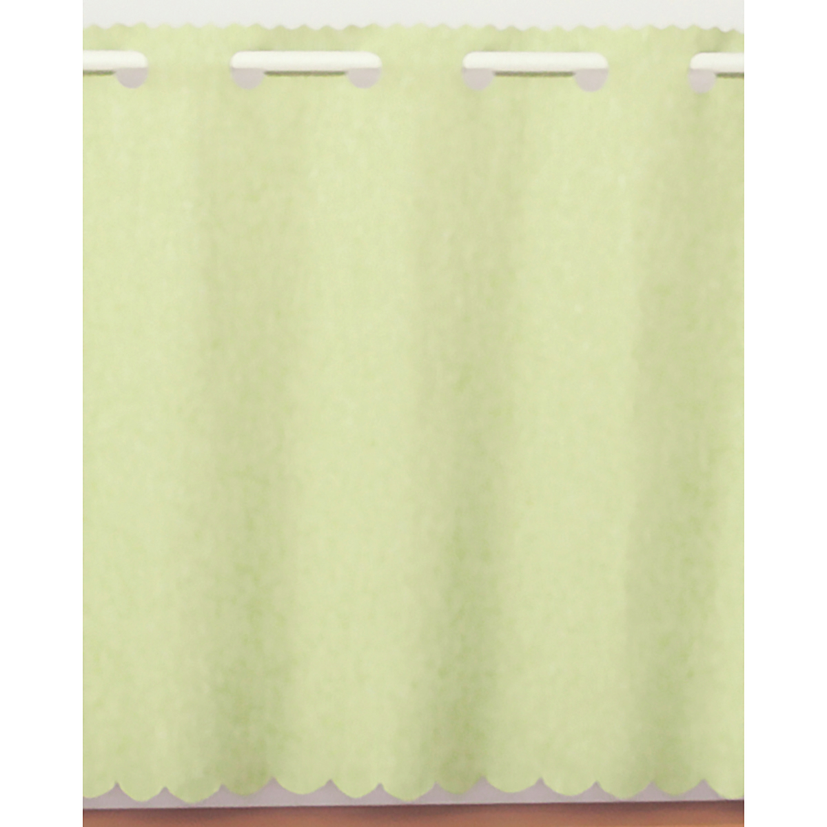 【1級遮光防炎カフェカーテン】ピュリー防炎カフェライトグリーン　巾145×丈50cm