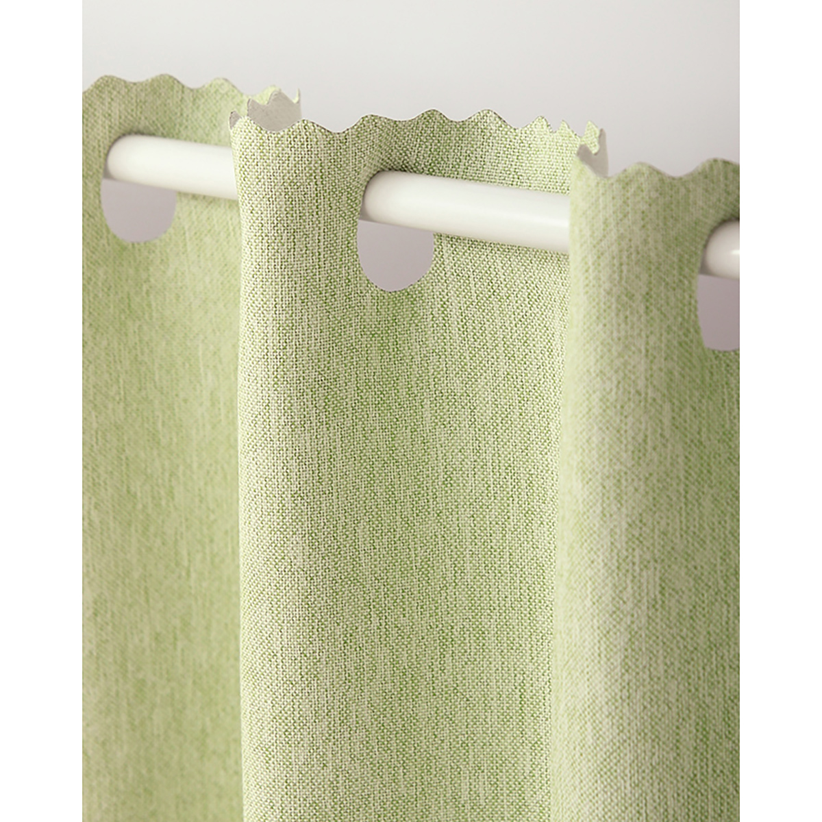【1級遮光防炎カフェカーテン】ピュリー防炎カフェライトグリーン　巾145×丈70cm