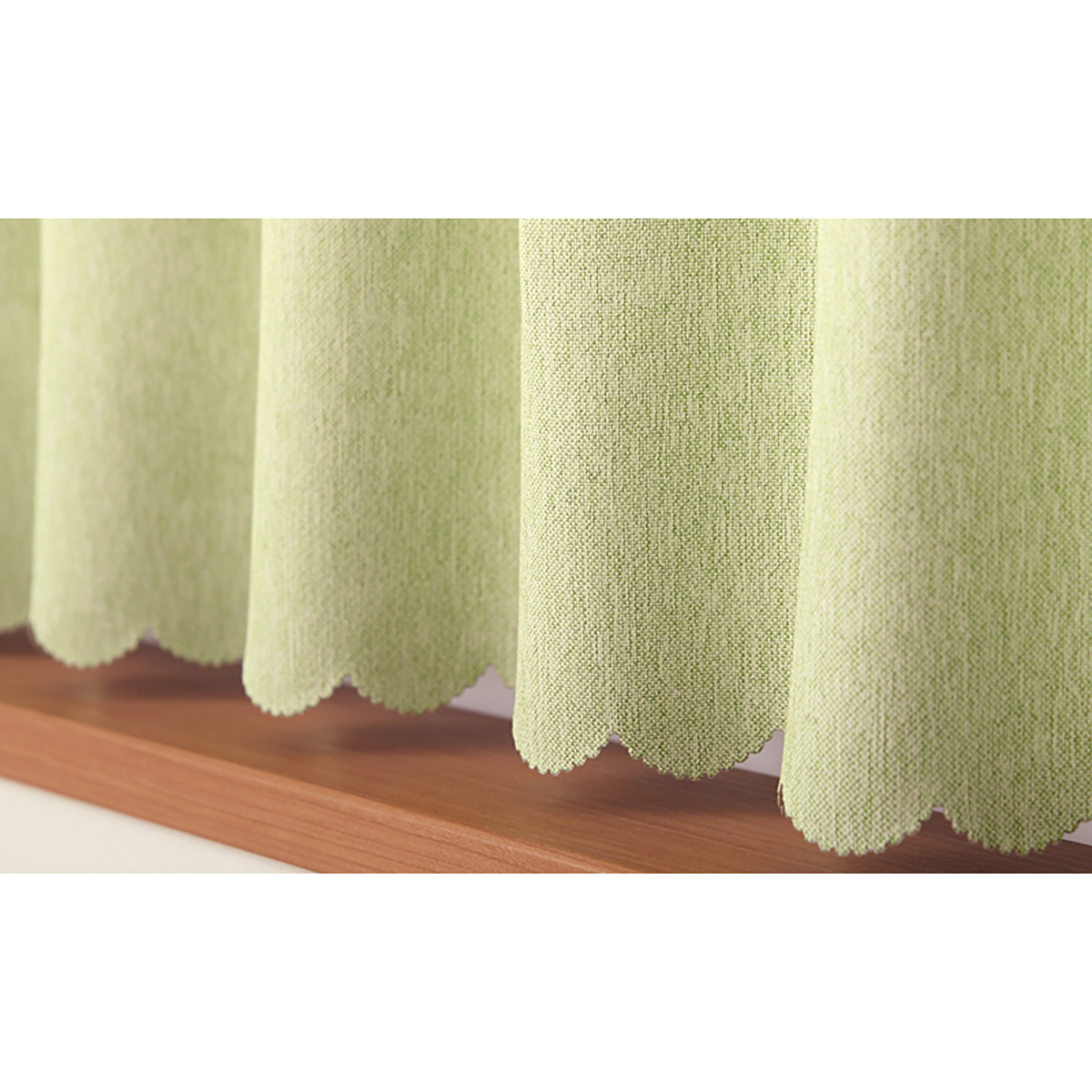 【1級遮光防炎カフェカーテン】ピュリー防炎カフェライトグリーン　巾145×丈70cm