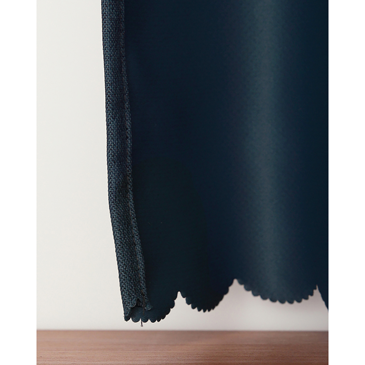 【1級遮光防炎カフェカーテン】ピュリー防炎カフェネイビー　巾145×丈70cm