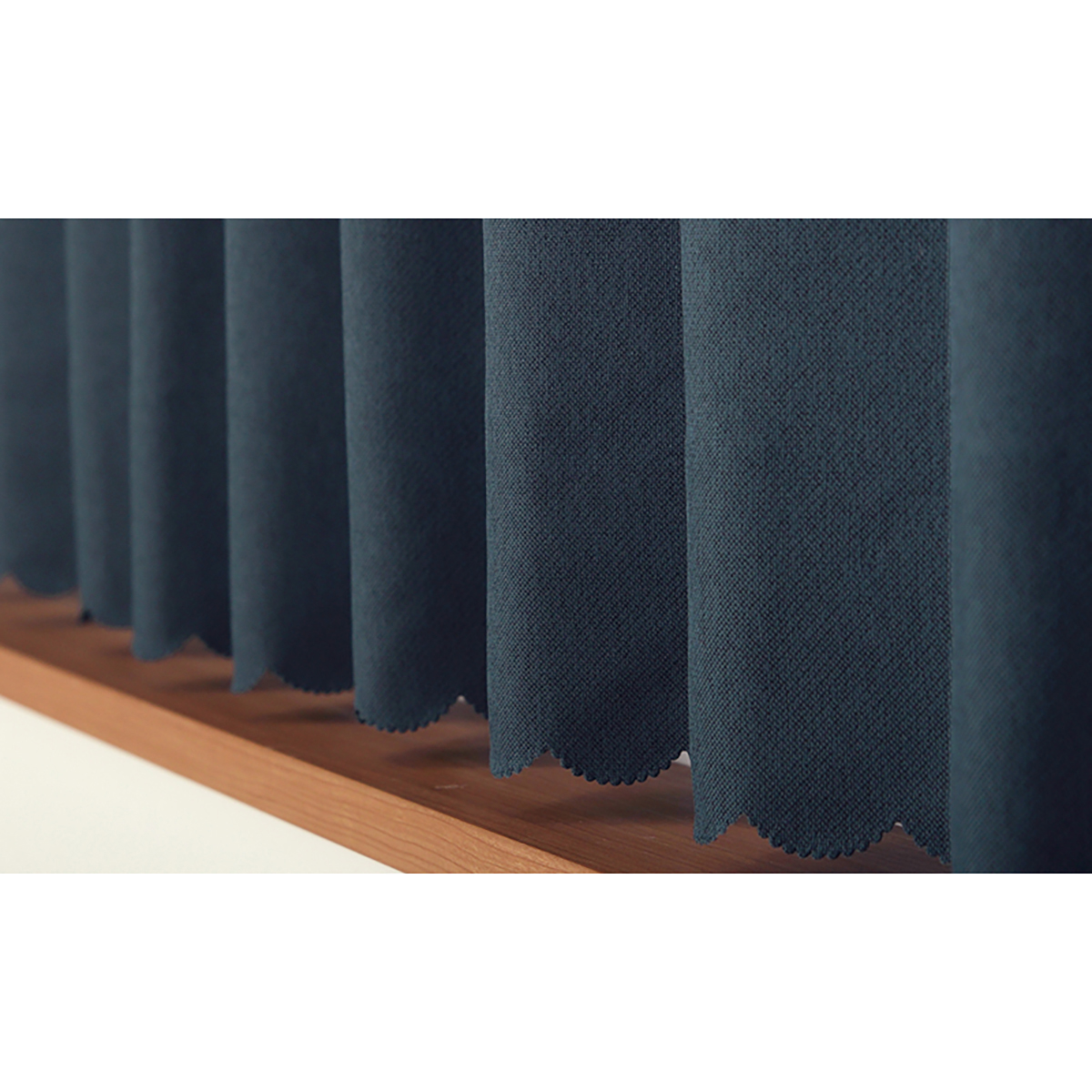 【1級遮光防炎カフェカーテン】ピュリー防炎カフェネイビー　巾240×丈90cm