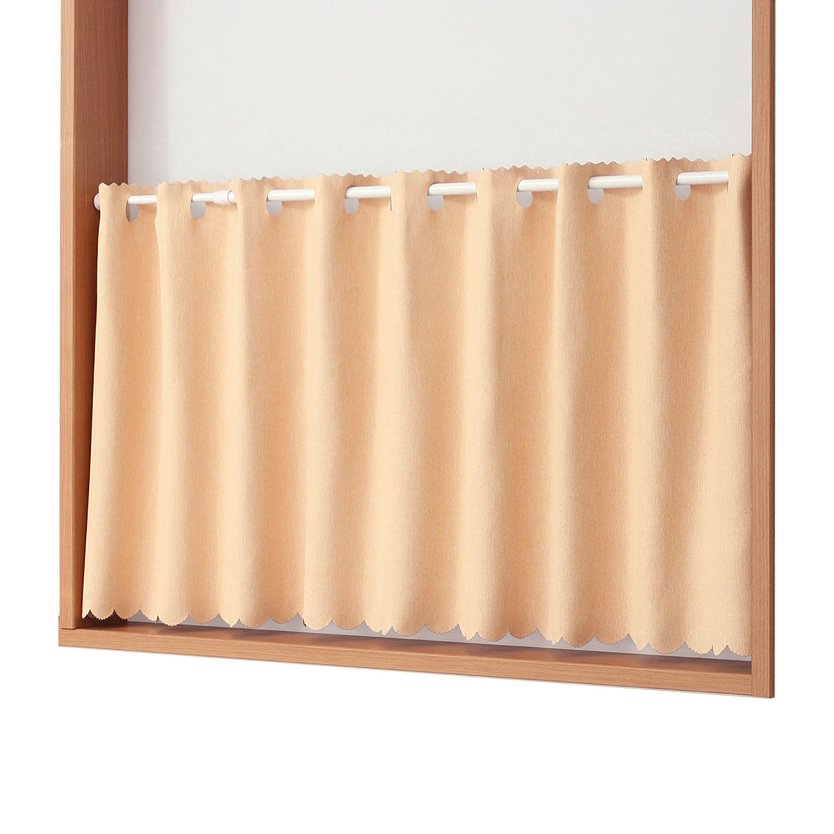 【1級遮光防炎カフェカーテン】ピュリー防炎カフェオレンジ　巾145×丈70cm