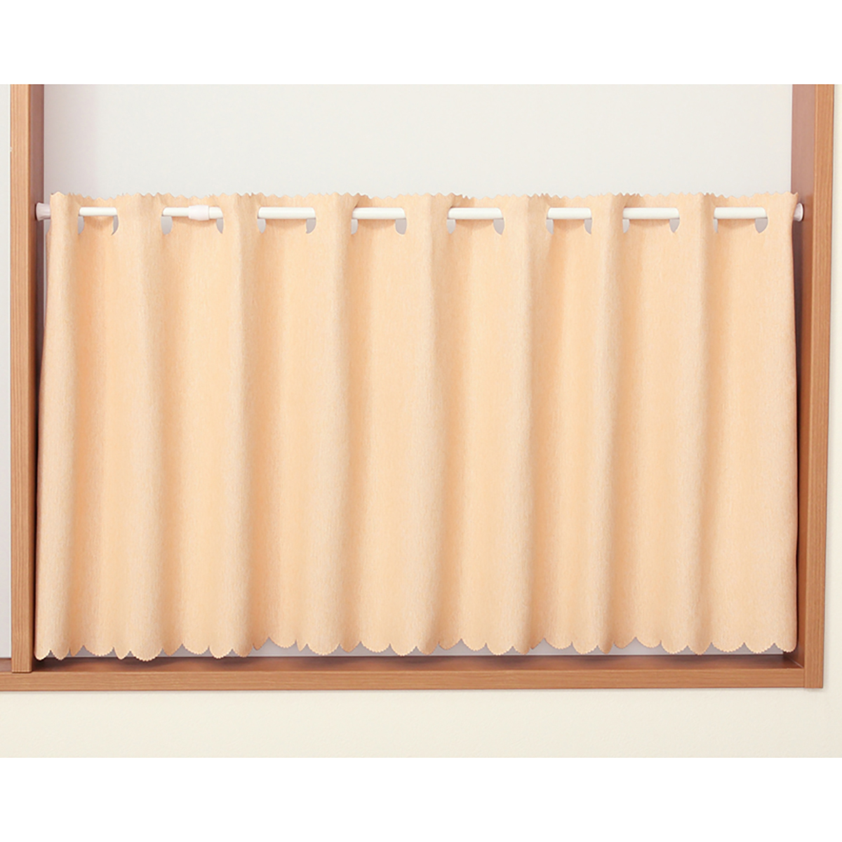 【1級遮光防炎カフェカーテン】ピュリー防炎カフェオレンジ　巾145×丈70cm